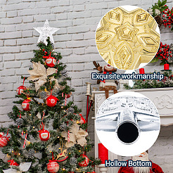 2Pcs 2 Colors Plastic Christmas Treetop Star Ornament&nbsp;AJEW-TA0003-49