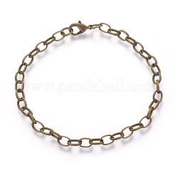 鉄のブレスレット作り  カニカン付き  ミックスカラー  205mm  クラスプ：12x7x3mm  リンク：6.5~7x3.8~4.2x1mm&nbsp;X-IFIN-H031-M