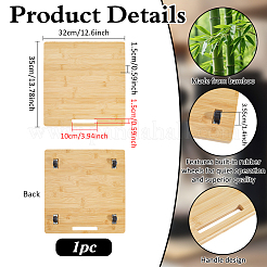 竹製コーヒーマシンのディスプレイ台  長方形  モカシン  350x320x15~35.5mm  穴：100x15mm&nbsp;ODIS-WH0038-326