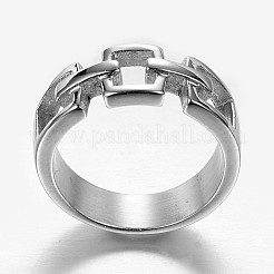 変色しにくい316サージカルステンレスリング  ワイドバンドリング  サイズ8  ステンレス鋼色  18mm&nbsp;RJEW-P116-07-18mm