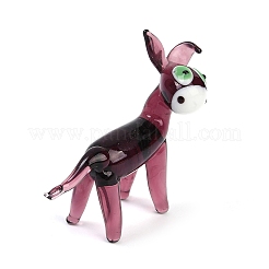 動物シリーズ 手作りランプワークミニチュア装飾品  置物 家庭用 デスクトップ ディスプレイ 装飾  ロバ  65x22x55mm&nbsp;LAMP-Q005-10B