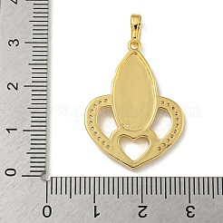 Brass Micro Pave Cubic Zirconia Pendants&nbsp;KK-I714-03G