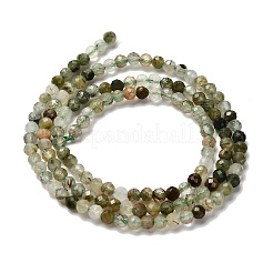Natural Green Rutilated Quartz Beads Strands&nbsp;G-RM2025-A14-3mm-A