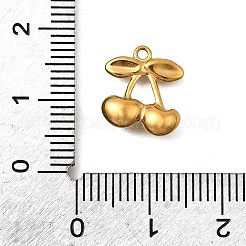 304ステンレススチールチャーム  イオンプレーティング（ip）  ゴールドカラー  チェリー  12x11x4mm  穴：1.2mm&nbsp;STAS-Z160-11G-04
