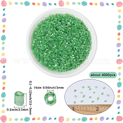 ガラスのラッパビーズ 120g  透明色光沢  ミディアムシーグリーン  2.5~3x2.5mm  穴：1mm&nbsp;SEED-PA0001-20
