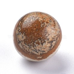 天然ピクチャージャスパービーズ  宝石の球  穴なし/ドリルなし  ラウンド  17.5~18mm&nbsp;G-L564-004-D01