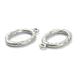 変色しない304ステンレススチールペンダント  打たオーバル  ステンレス鋼色  21x14x2mm  穴：1.5mm&nbsp;LS-STAS-P279-17P