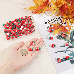 Strawberry Opaque Resin Map Pins&nbsp;AJEW-AB00158