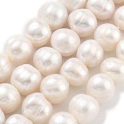 天然養殖淡水パールビーズ連売り  ポテト  パパイヤホイップ  11~12mm  穴：0.6mm  約17~18個/連  7.09~7.48インチ（18~19cm）&nbsp;PEAR-C003-21A