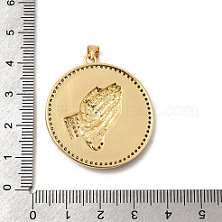 Brass Micro Pave Clear Cubic Zirconia Pendants&nbsp;KK-H267-059B-G
