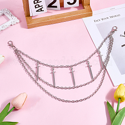 Alloy Multilayer Chain Belts for Pants&nbsp;AJEW-WH20018-133