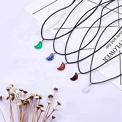 Moon Mixed Stone Pendants Necklace Macking&nbsp;DIY-SC0002-28