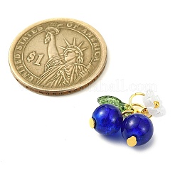 ガラスチャーム  樹脂とゴールドの丸カン付き  ブルーベリー  20.5x16.5x8mm  穴：4mm&nbsp;PALLOY-JF03179-01