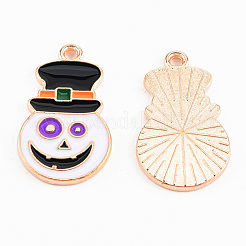 Light Gold Tone Alloy Enamel Pendants&nbsp;ENAM-T018-18