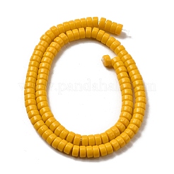 オペークガラスビーズ連売り  ディスク  きいろ  6x3mm  穴：1.2mm  約115個/連  14.96''（38センチメートル）&nbsp;GLAA-I060-01H