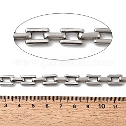 304ステンレススチール長方形リンクチェーン  溶接されていない  ステンレス鋼色  11.5x8x2.5mm&nbsp;CHS-Z007-09P