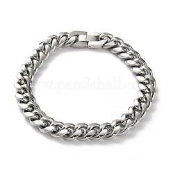 304 Stainless Steel Cuban Link Chain Bracelets for Men&nbsp;BJEW-Z081-01P-03