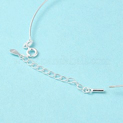 925純銀製の腕輪  女性のための調節可能な DIY ビーズバングル  s925刻印＆ツイストクラスプ付き  銀色のメッキ  6-1/2インチ（16.4cm）&nbsp;BJEW-G681-01A-S