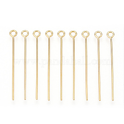 真鍮製9ピン  長持ちメッキ  本金メッキ  ニッケルフリー  18KGP本金メッキ  21ゲージ  32mm  穴：2mm  ピン：0.7mm&nbsp;KK-G331-09-0.7x32