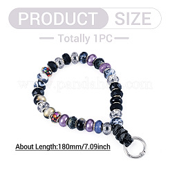 Resin Rondelle Bead with Polyester & Spandex Cord Phone Hand Strap Chains&nbsp;HJEW-TADJ0008