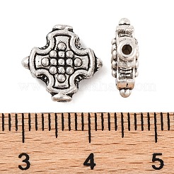 チベットスタイル合金ビーズを渡ります  鉛フリー＆カドミウムフリー  アンティークシルバー  12.5x12x5mm  穴：1.5mm&nbsp;TIBEB-ZN-3284-AS-RS