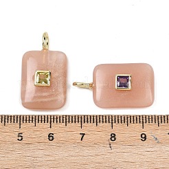 Natural Peach Moonstone Pendants&nbsp;G-K372-04G-03