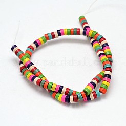 Flat Round/Disc Synthetic Turquoise Heishi Beads Strands&nbsp;G-M150-09