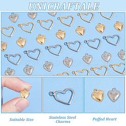 120Pcs 4 Style 304 Stainless Steel Charms&nbsp;STAS-UN0052-25