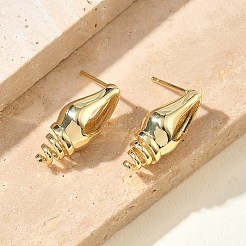 Brass Stud Earrings for Women&nbsp;EJEW-A167-02D-G