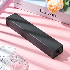 紙製厚紙製ジュエリーセット引き出しボックス  長方形  ブラック  21.1x4.1x3.1cm&nbsp;CON-WH20008-11C