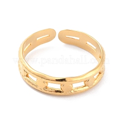 イオンプレーティング(IP) 304 ステンレススチール 中空オープンカフリング 女性用  ゴールドカラー  内径：17.3mm&nbsp;RJEW-L103-35G