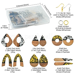 DIY Opaque Resin & Walnut Wood Earring Making Kits&nbsp;DIY-FS0007-84
