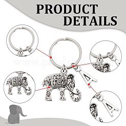 象のステッチマーカー  レターステッチマーカーチャーム  編み物用 製織 裁縫 アクセサリー ハンドメイド ジュエリー  アンティークシルバー  4.5cm  26個/セット&nbsp;KEYC-NB0001-37