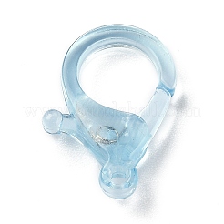 透明なプラスチック製のカニカン  ライトブルー  26x19x6mm  穴：2mm&nbsp;KY-H005-A02