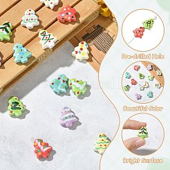 16 個 16 色の手作り磁器ビーズ  手描きの陶器ビーズ  クリスマスツリー  ファミーユは磁器バラ  ミックスカラー  16.5~17x14.5~15x6.5~7mm  穴：1.4~1.8mm  1pc /カラー&nbsp;PORC-CJ0001-13