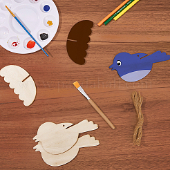 24Pcs 2 Styles Bird Unfinished Blank Wooden Pendants Set for Painting Arts&nbsp;WOOD-SP0001-66