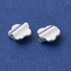 合金ビーズ  長持ちメッキ  花びら5枚  銀  7x7.5x2.5mm  穴：1mm&nbsp;FIND-B029-34S