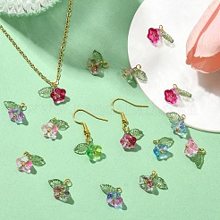 スターアクリルモバイルストラップ  ミックスカラー  11.5cm  10個/セット&nbsp;HJEW-YW00030