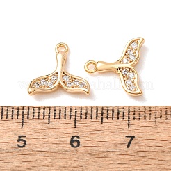 Brass Micro Pave Clear Cubic Zirconia Charms&nbsp;CU-CBAD58F-03G