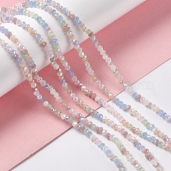 電気メッキガラスビーズセット  ABカラーメッキ  多面カット  そろばん  カラフル  3x2.5mm  穴：0.7mm  約180~185個/連  16.53~17.32インチ（42~44cm）&nbsp;EGLA-S192-001A-B14