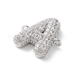 Brass Micro Pave Cubic Zirconia Letter Links&nbsp;X-KK-I717-04A-P