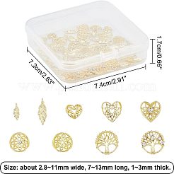 144Pcs 9 Styles Hollow Alloy Cabochons&nbsp;MRMJ-OC0002-41