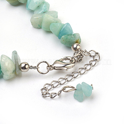 Natural Flower Amazonite Chip Beads Anklets&nbsp;AJEW-AN00229-08