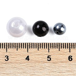 ABSプラスチックパール調ビーズ  ラウンド  ミックスカラー  ブラック  6~10x5~9mm  穴：1.8~2.5mm  約1351個/500g&nbsp;KY-G030-01F