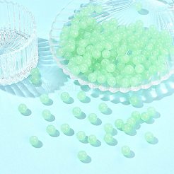 2 Strands Baking Paint Imitation Jade Glass Round Bead Strands&nbsp;DGLA-FS0001-20D