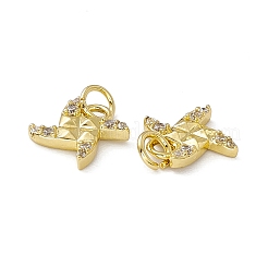Rack Plating Brass Cubic Zirconia Charms&nbsp;KK-M231-03G