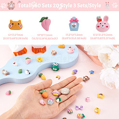 60 Sets 20 Style Opaque Resin Cabochons&nbsp;CRES-YS0001-04