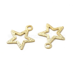 真鍮チャーム  長持ちメッキ  カドミウムフリー＆鉛フリー  スター  24KGP本金メッキ  11.5x10x0.4mm  穴：1.2mm&nbsp;KK-H435-03G