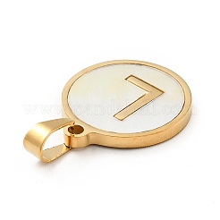 PVD Vacuum Plating 304 Stainless Steel with White Shell Pendants&nbsp;STAS-G268-01L-G