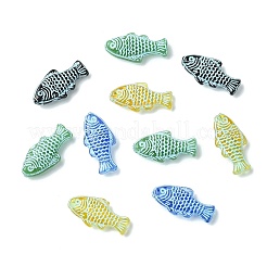 40Pcs 4 Colors Painted Transparent Glass Beads&nbsp;GLAA-CJ0003-02